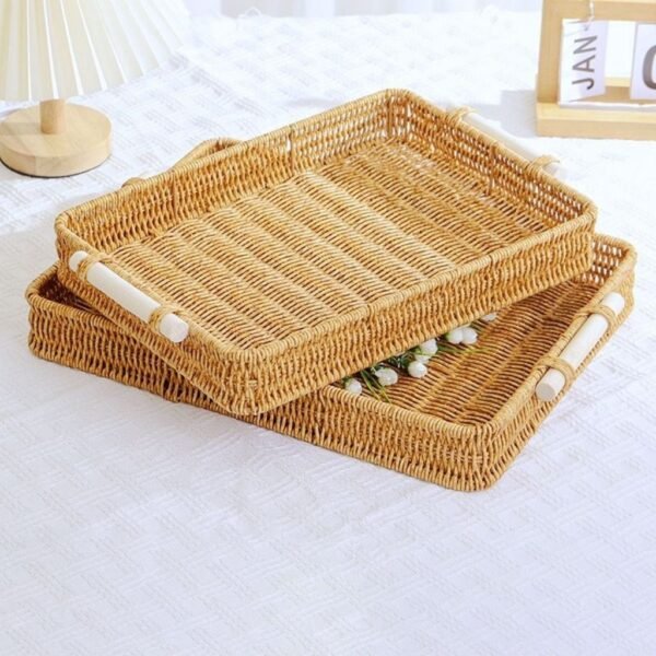 Bandeja Organizadora Material Vime Rattan Retangular 38cm