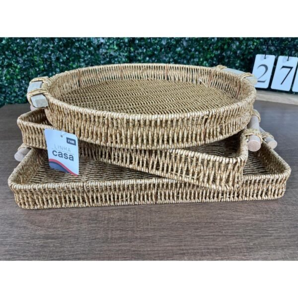 Bandeja Organizadora Material Vime Rattan Retangular 38cm - Image 5