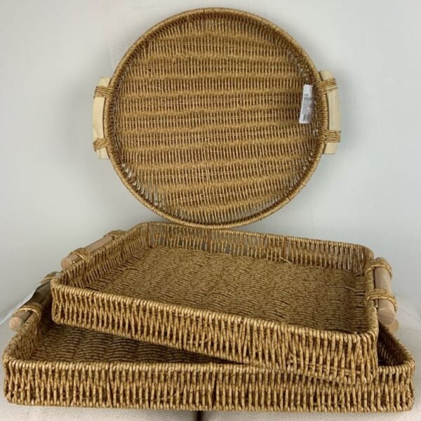 Bandeja Organizadora Material Vime Rattan Retangular 38cm - Image 3