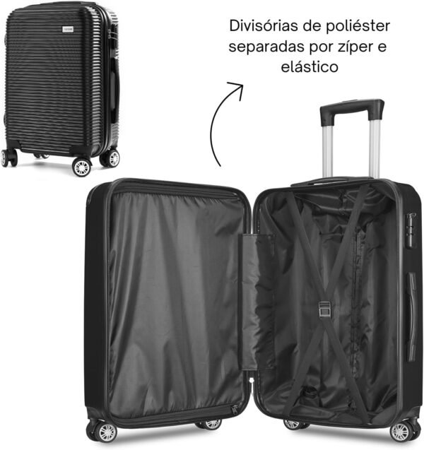 Kit Mala de Viagem Contendo 1 Mala de Bordo 10Kg e 1 Mala de Viagem Grande 23Kg - Image 6