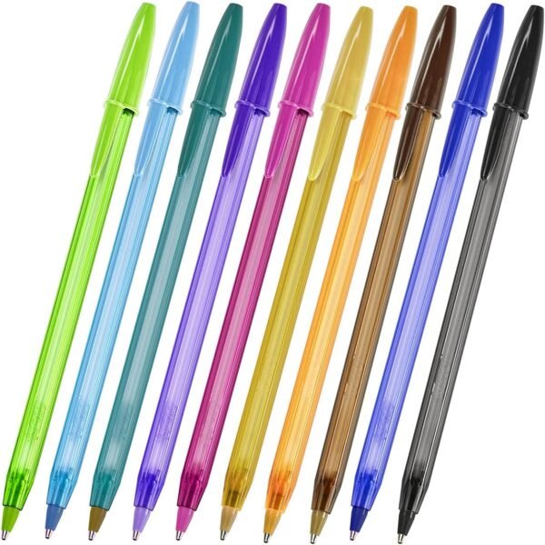 Canetas Coloridas Bic Cristal Fashion 10 Cores Vibrantes - Image 2