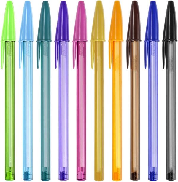 Canetas Coloridas Bic Cristal Fashion 10 Cores Vibrantes - Image 3