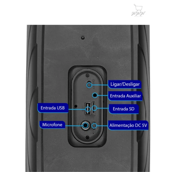 Caixa de som Bluetooth Portátil Led Rgb TWS Estéreo Multimídia - Image 4