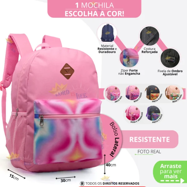 Kit Material Escolar Feminino Completo Mochila Feminina Escolar - Image 9