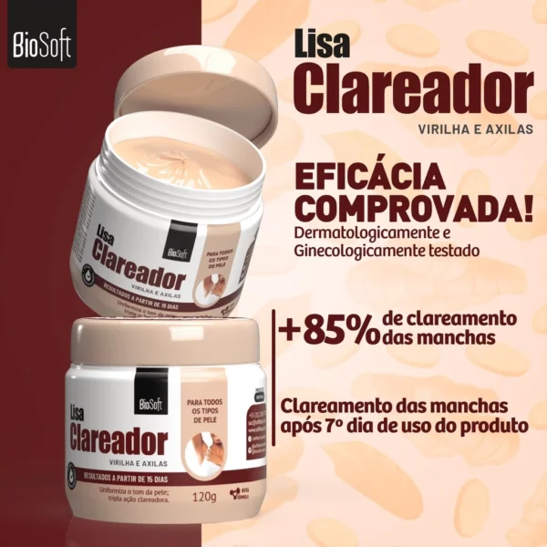 Creme Lisa Clareador 120g Biosoft - Image 2