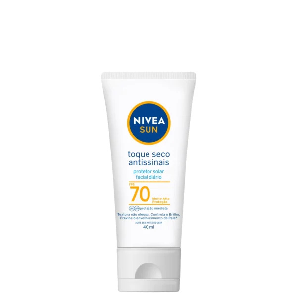 Protetor Solar Facial Creme Antissinais FPS 70 Nivea Sun 40mL