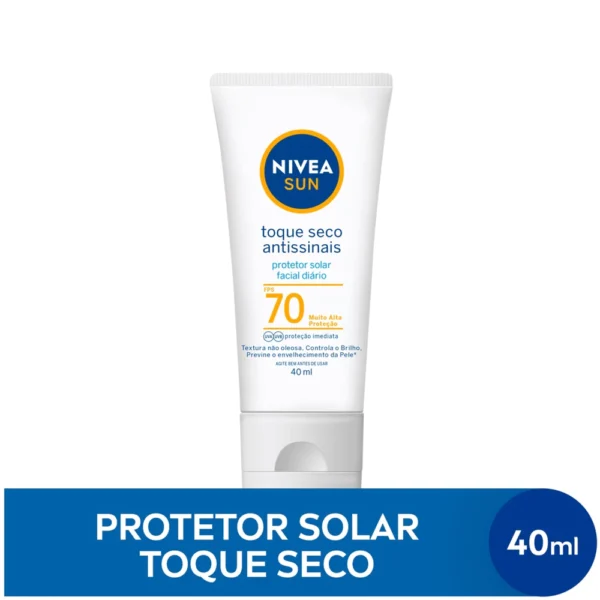 Protetor Solar Facial Creme Antissinais FPS 70 Nivea Sun 40mL - Image 2