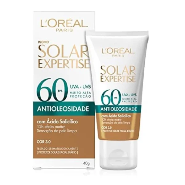 Protetor Solar L’oreal Antioleosidade FPS 60 com cor (Cor 3.0)