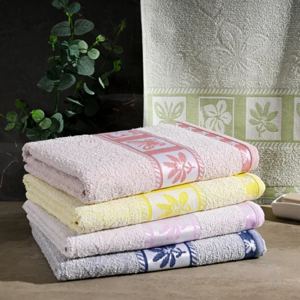 04 Toalhas Banho Jacquard Alta Absorção Grande