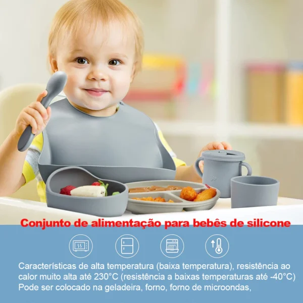 kit 8 Peças Talheres alimentação bebê silicone kit Talheres Infantil - Image 8