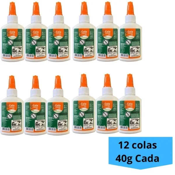 Cola Líquida Branca Escolar 40g com Espátula Escolar - Image 7