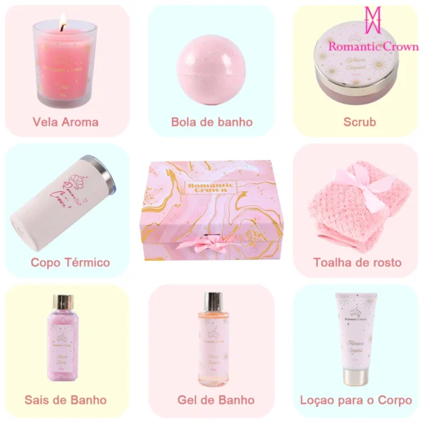 Kit Presente de Banho Feminino SPA com Copo Térmico Inox - Image 4