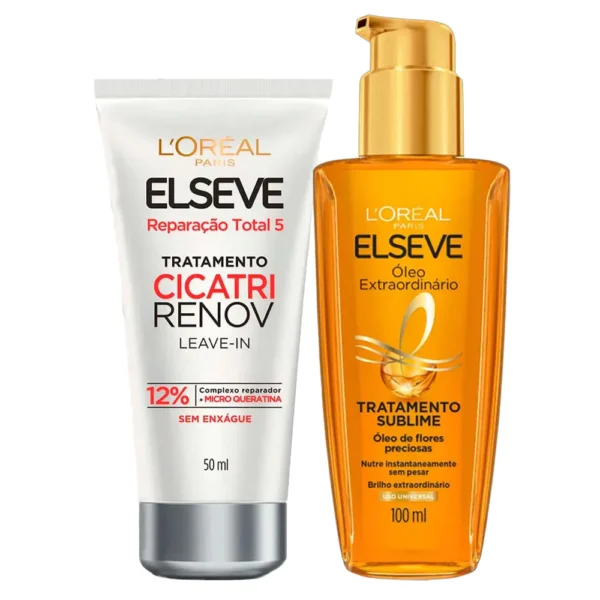 Kit Elseve Leave-In Cicatri Renov 50ml + Óleo Extraordinário 100ml